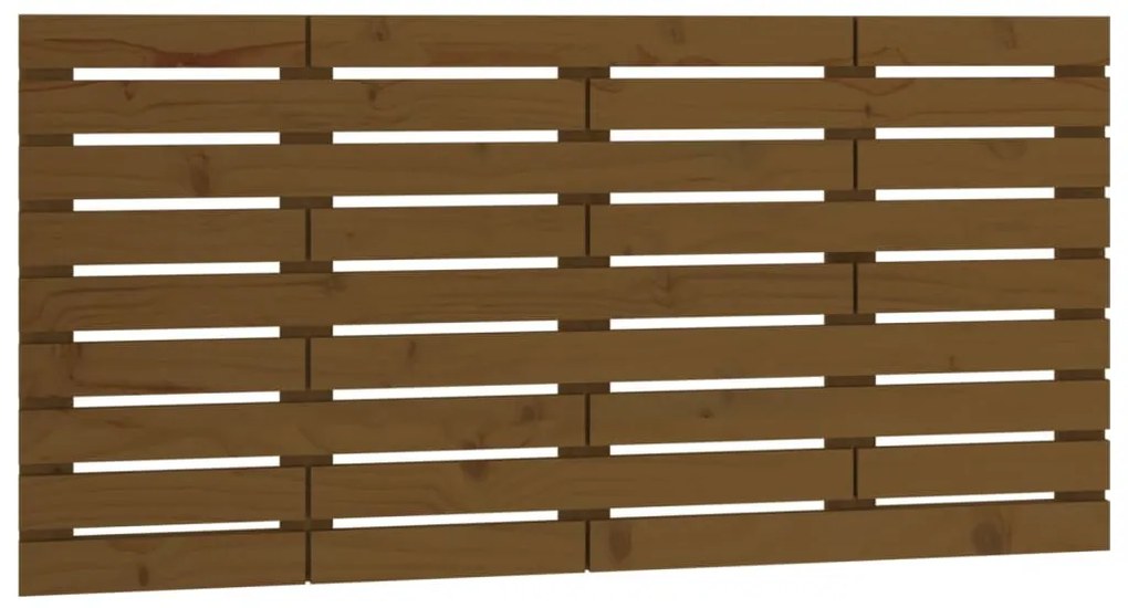 mézbarna tömör fenyőfa fali fejtámla 146 x 3 x 63 cm