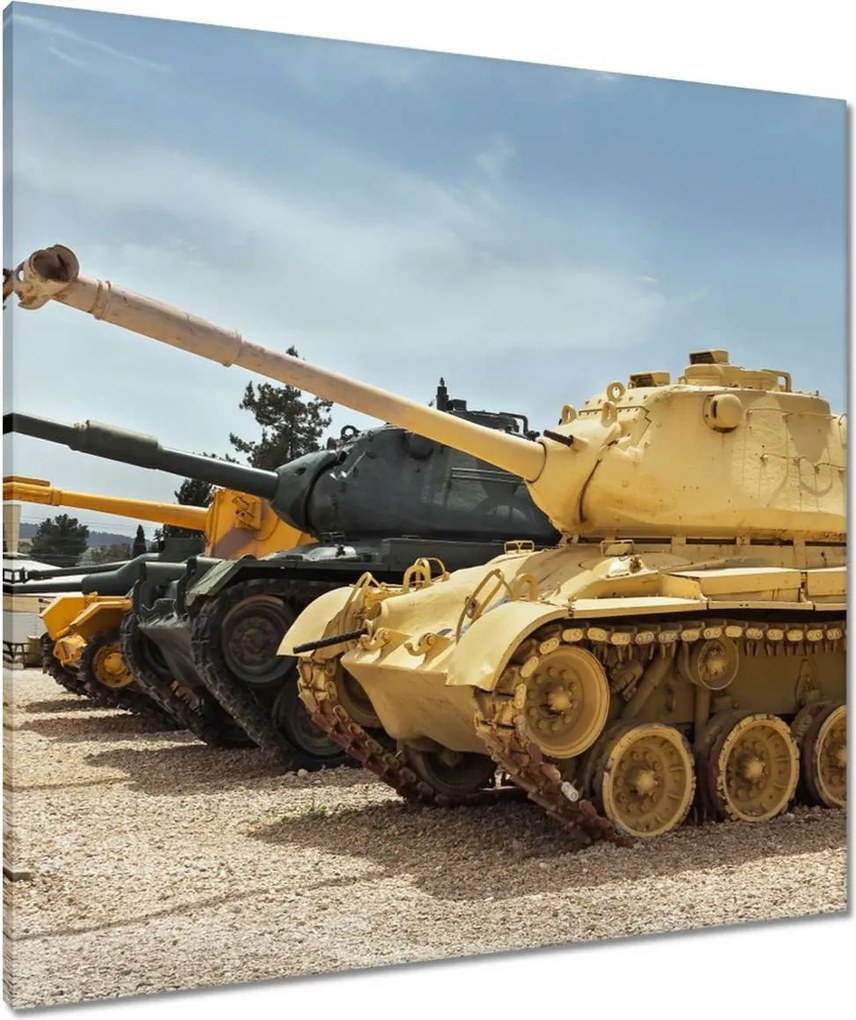 Vászonkép 80x80 Antik páncélozott tankok
