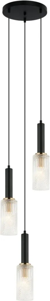 ITALUX PND-43309-3-BK-BR PEROLA Többágú Függesztett Lámpa Fekete, Arany E14 IP20