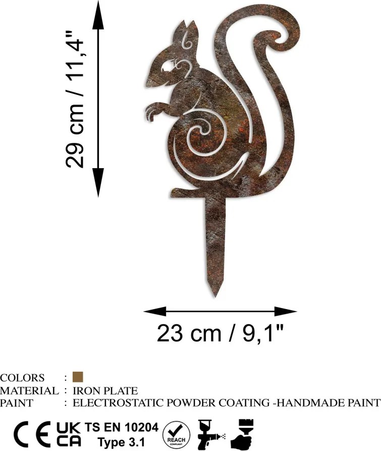 Squirrel fém kerti dísztárgy, 44×23 cm – TR565TNL1289