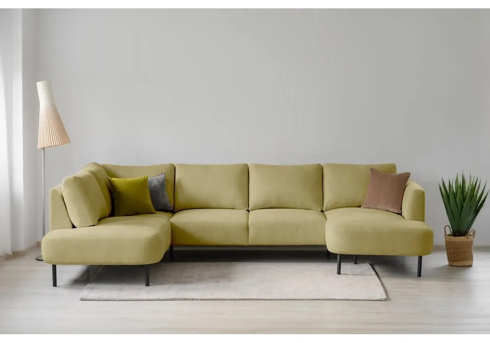 Mustársárga sarokkanapé (bal oldali-U alakú) Hero – Scandic