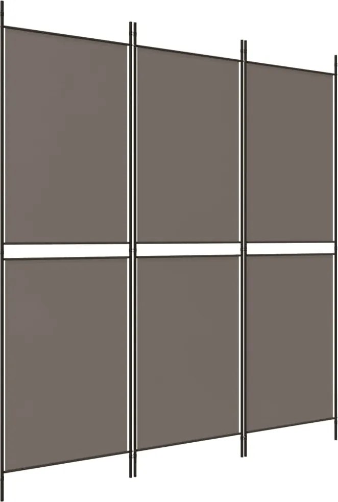 vidaXL 3 paneles antracitszürke szövet térelválasztó 150x180 cm