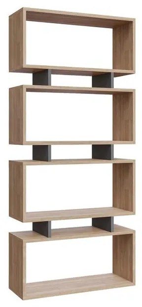 könyvespolc Langdon - Oak, Anthracite