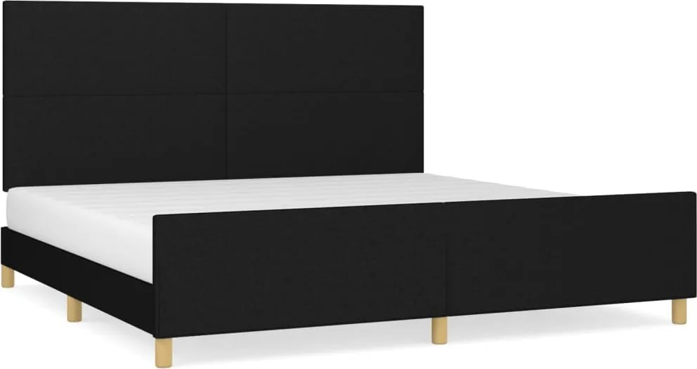 vidaXL fekete szövet ágykeret matrac nélkül 200 x 200 cm
