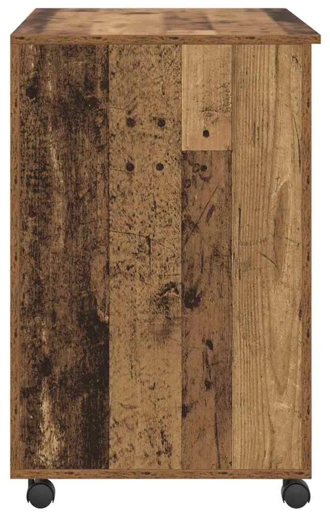 Asztal Kerekekkel fiókkal Öreg fa 91 x 50 x 77 cm Faanyag