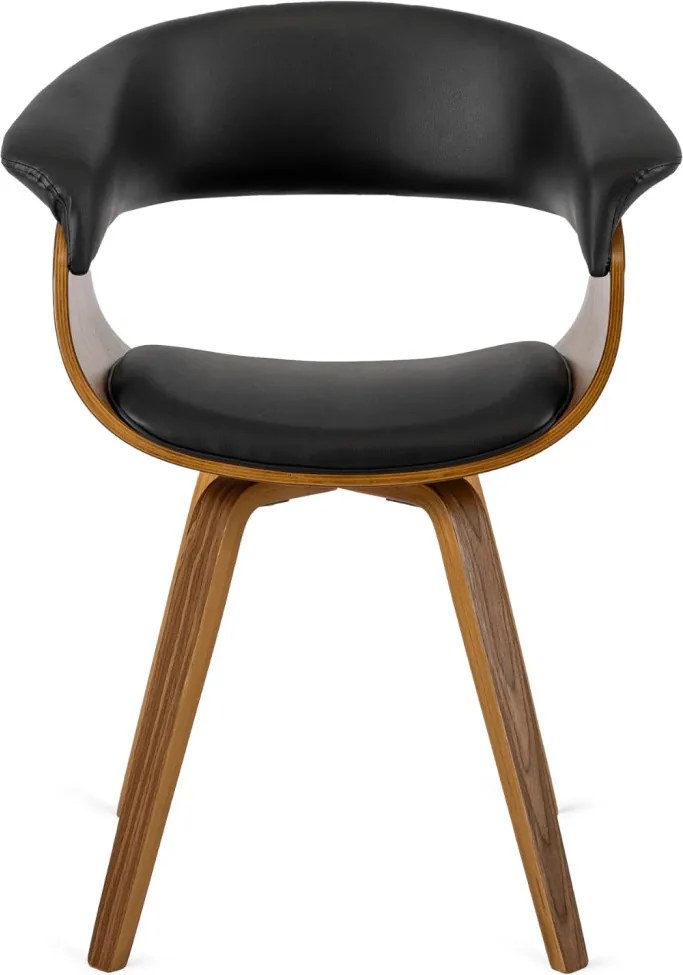 Ohio szék fekete színben, műbőr kárpittal, hajlított rétegelt lemez vázzal