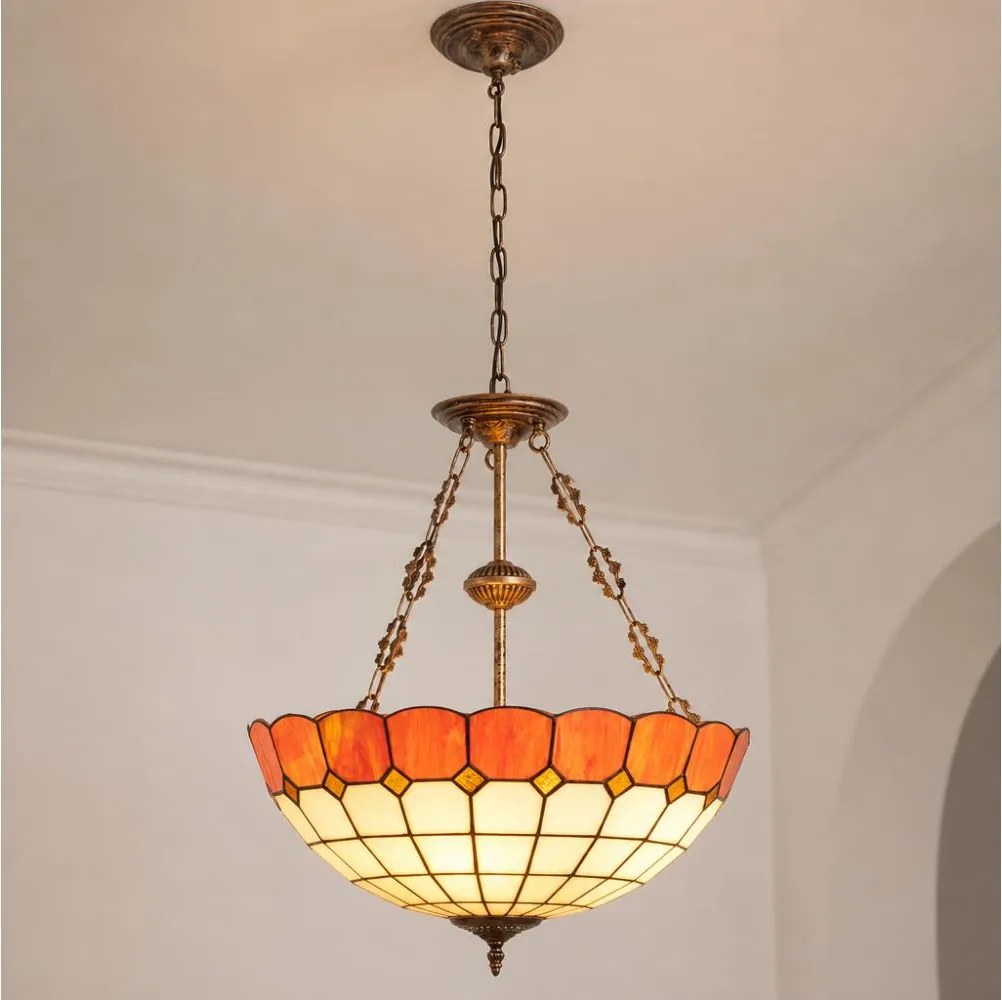 Brilagi - Tiffany vitrázs csillár láncon SIENNA 3xE27/60W/230V átm. 50 cm