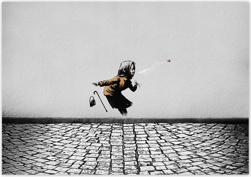 Poszterek 100x70 Banksy Tüsszentő nagymama