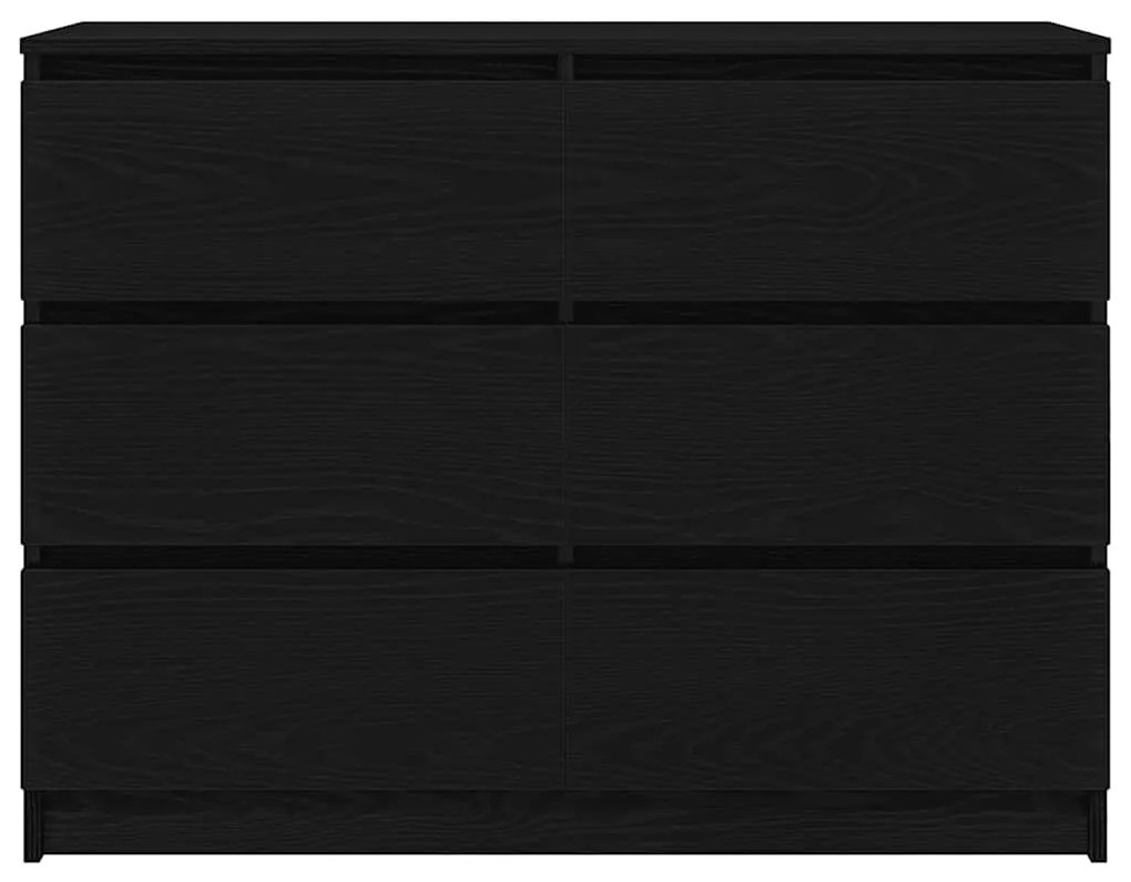 fekete tölgy szerelt fa tálalószekrény 100x35x76 cm