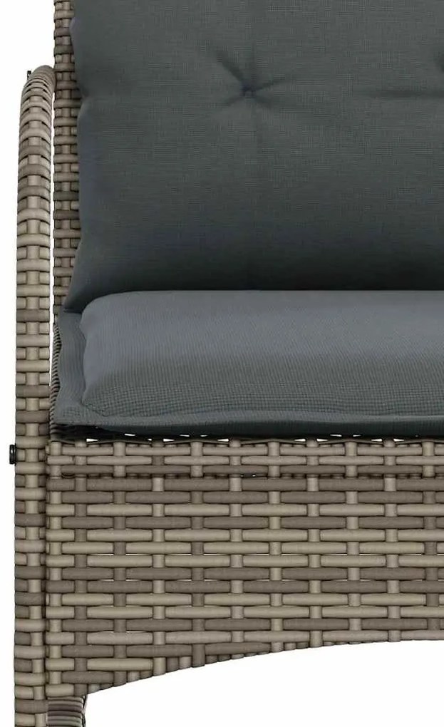 szürke polyrattan kerti hintaszék párnával