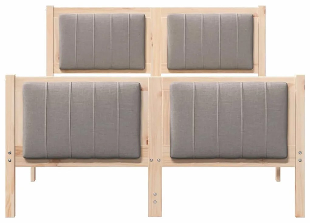 Ágykeret fejtámlával Barna és taupe 120 x 200 cm Tömör fenyőfa