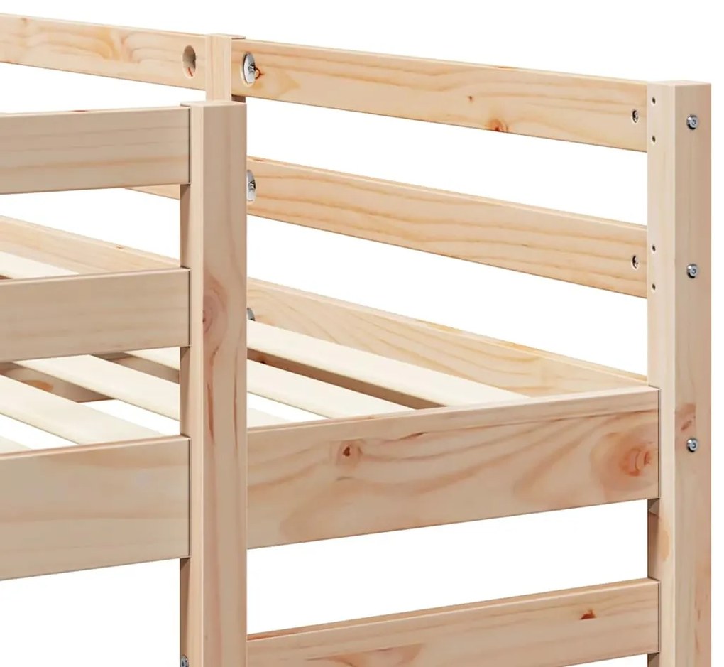 vidaXL Háromszintes emeletes ágykeret Barna 140 x 200 cm Tömör fenyőfa