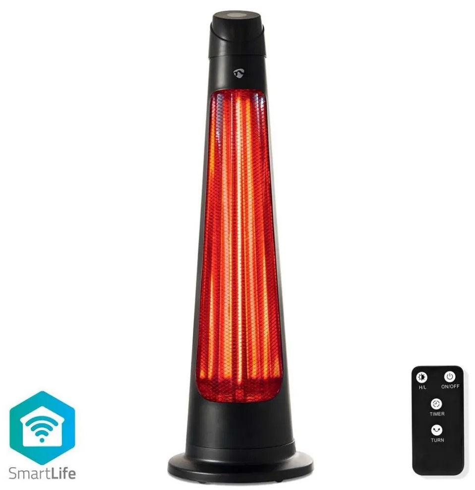 Nedis HTPA21BKW - Kültéri fűtőelem SmartLife 600/1200W/230V Wi-Fi Tuya IP24