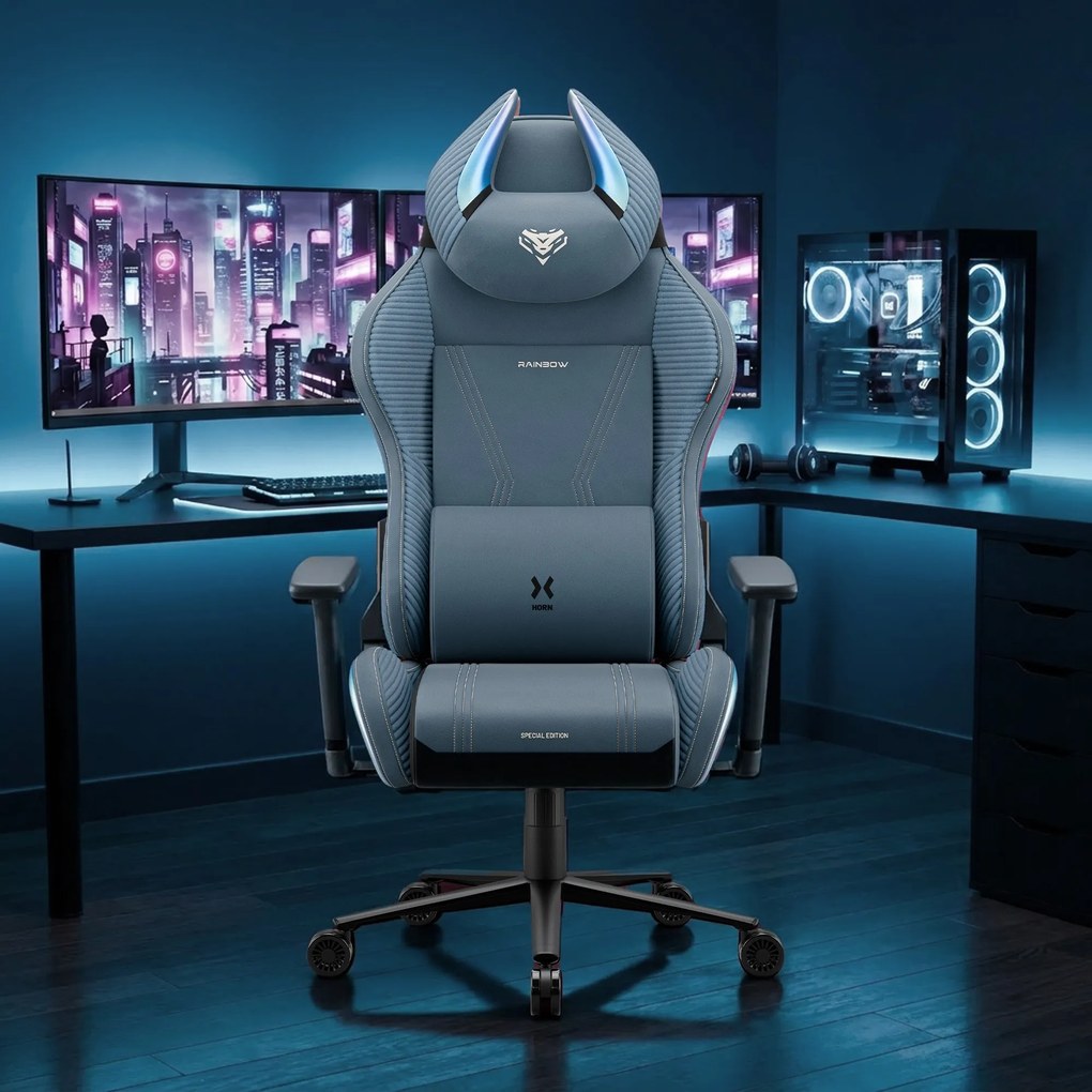 Gamer szék szövet kék Normal Size: Diablo X-Horn 2.0 Rainbow Blue