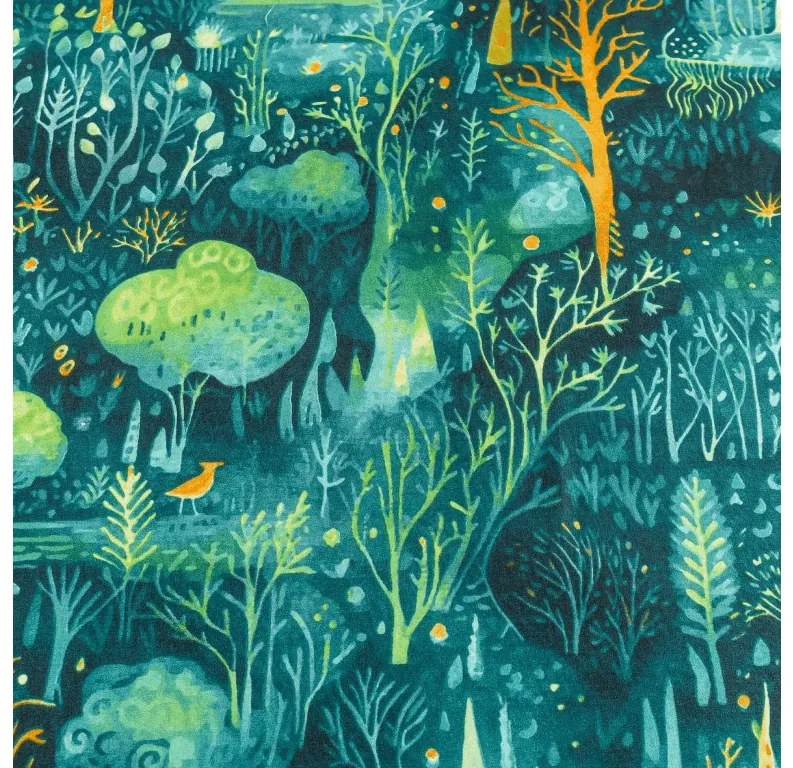 Mikroszálas lepedő 140x240 cm és párnahuzat 50x70 cm NEON FOREST, színes