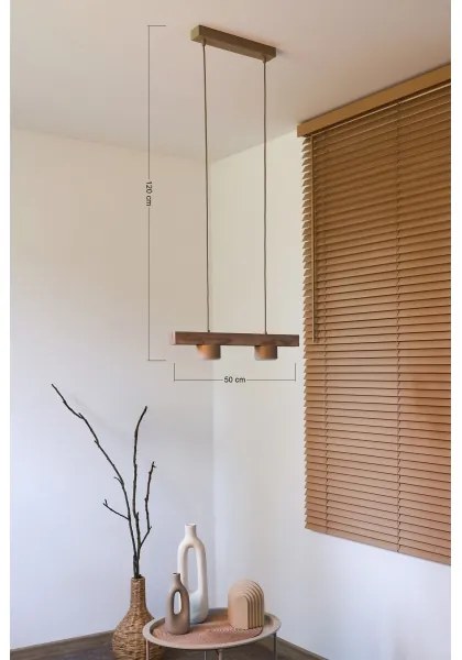 Duolla - IRONLINE kábeles csillár 2xGX53/3W/230V fenyő/tölgy/bézs