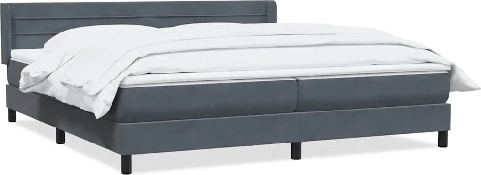 vidaXL sötétszürke bársony rugós ágy matraccal 180x210 cm