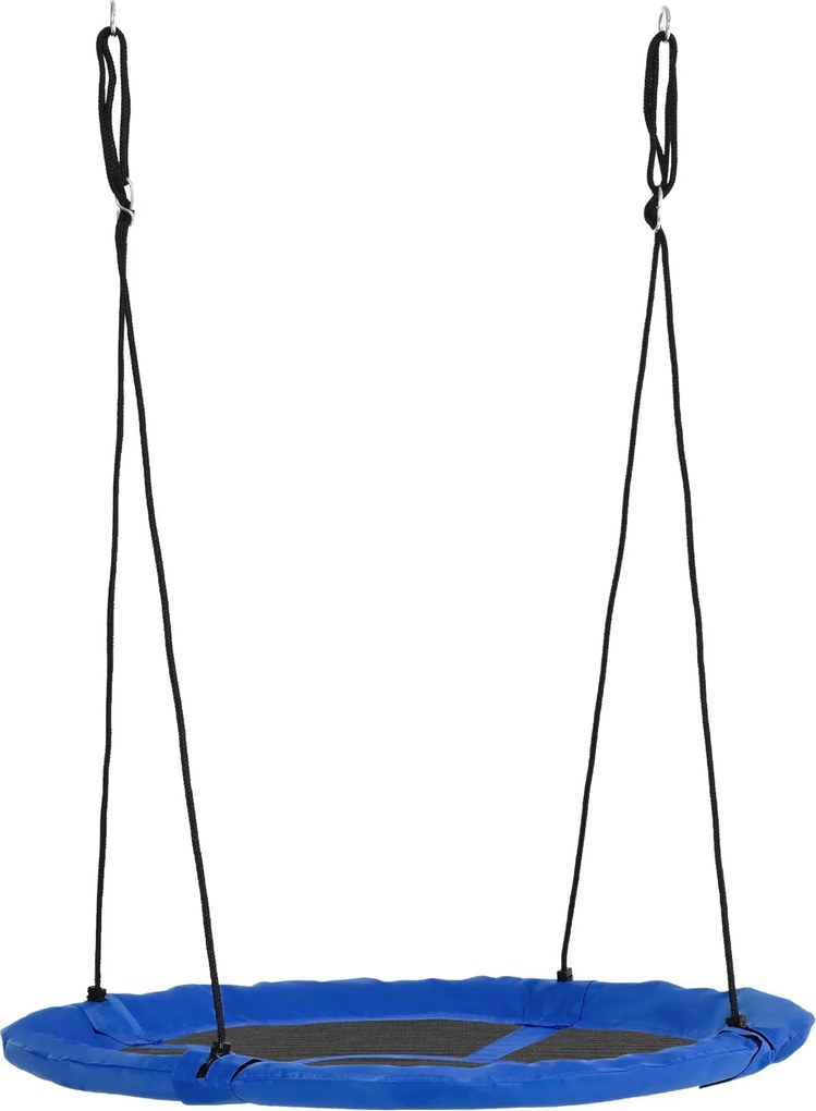 Outsunny Kerek Hinta Ø110 cm, Függő Hinta 100 kg-ig, Állítható Gyermekhinta, Kerti Hinta 3-12 Éves Gyerekeknek, Kék | Aosom