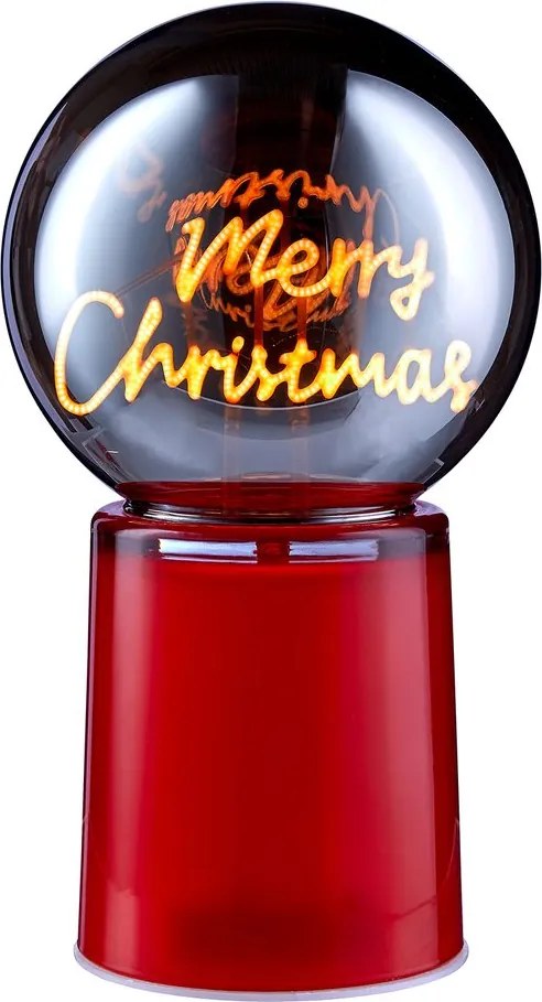 GLOW BALL dekoráció LED fénnyel 21 cm, Merry Xmas