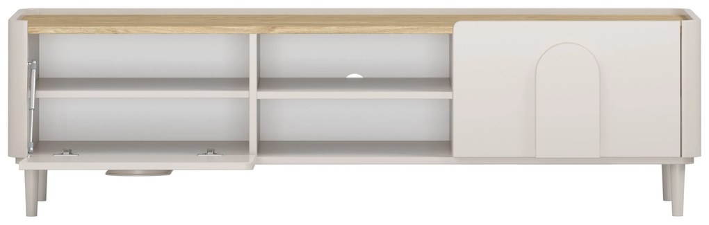 Amilio fiókos lábas TV szekrény 170 cm - kasmír / olajozott tölgy / kasmír fogantyúk