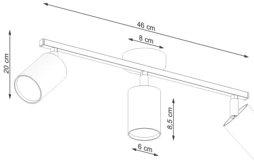 Sollux SL.1128 - Spotlámpa LEMMI 3xGU10/40W/230V fekete