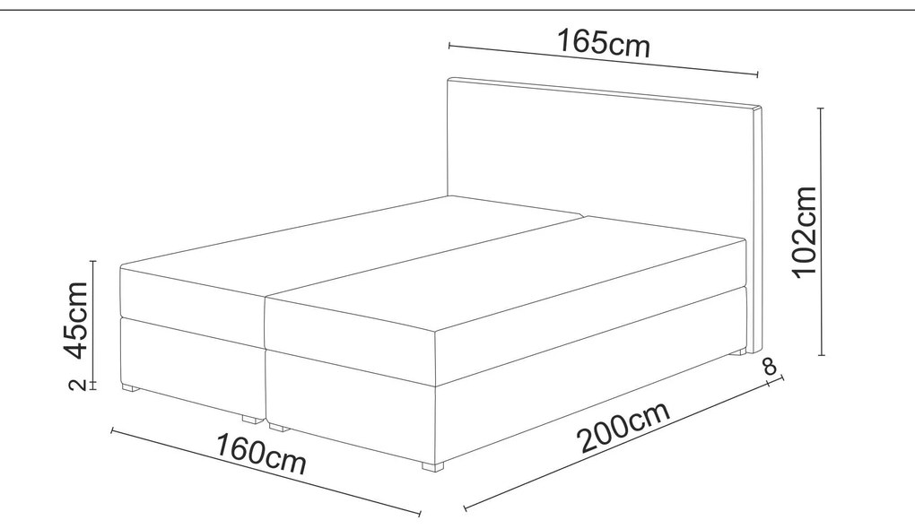 Franciaágy Boxspring 140 cm Fade 2 (bézs) (matraccal és tárolóhellyel). 1046492