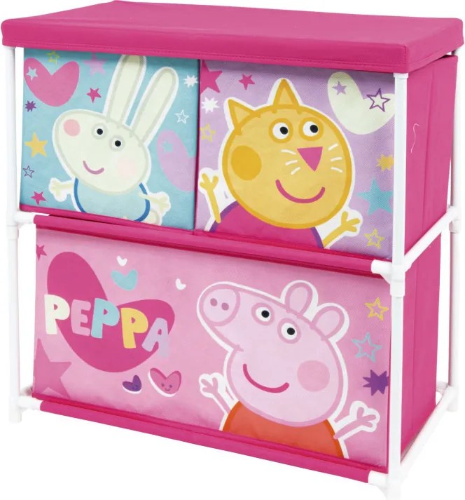 Peppa malac Friends játéktároló állvány 3 rekeszes 53x30x60 cm