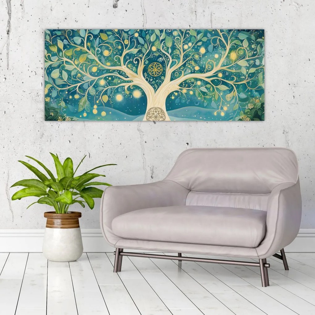 Kép – Mágikus fa spirálokkal (120x50 cm)