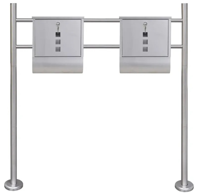 Dupla postaláda rozsdamentes acél állvánnyal