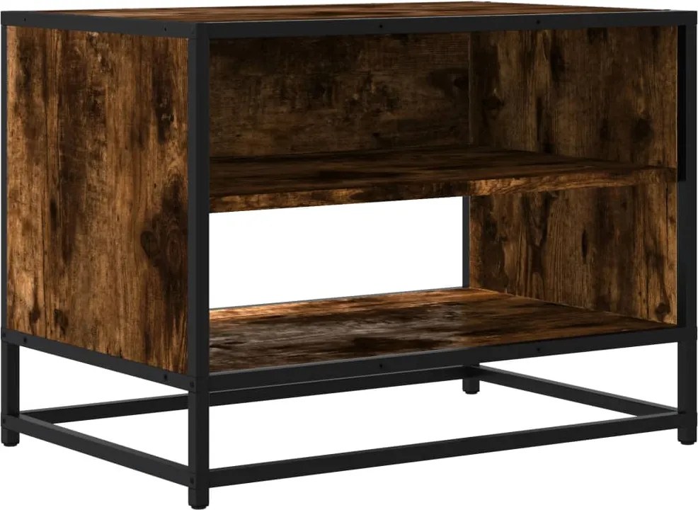 vidaXL füstös tölgy színű szerelt fa és fém TV-szekrény 61x40x46 cm