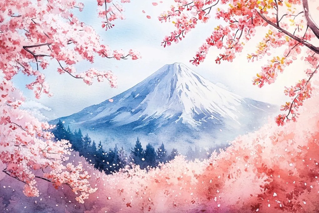 Canvas Vászonkép Tájkép Japán Hegy Vulkán Fuji Fudzsi Ázsia 120x80