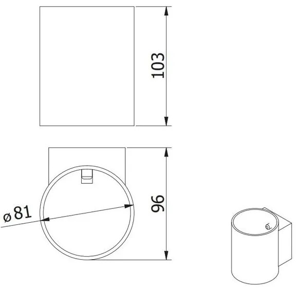 Lámpa Fali lámpatest CAMPIONE II, G9, IP20, max. 40W, IP20, max. 250V, 50/60 Hz, kör, fekete