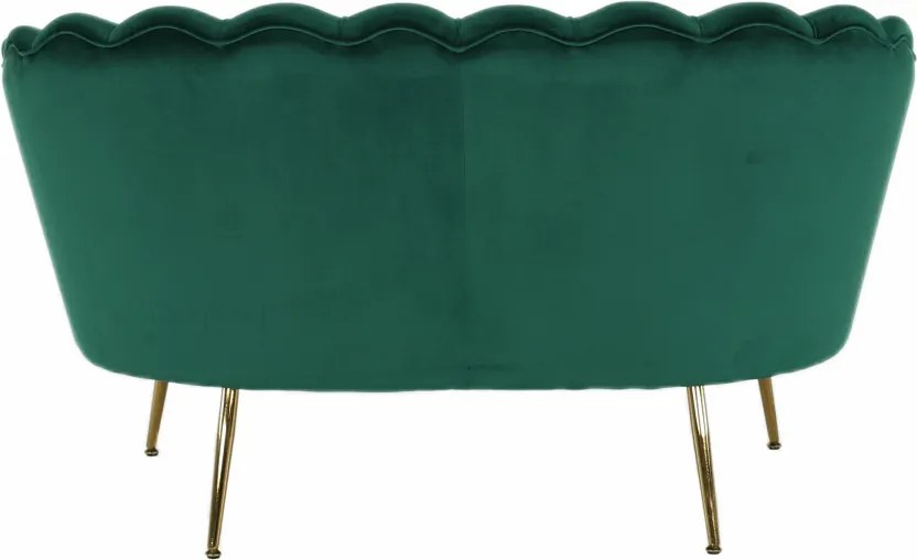 Pad Art-deco stílusban, smaragd Velvet anyag/gold króm-arany, NOBLIN