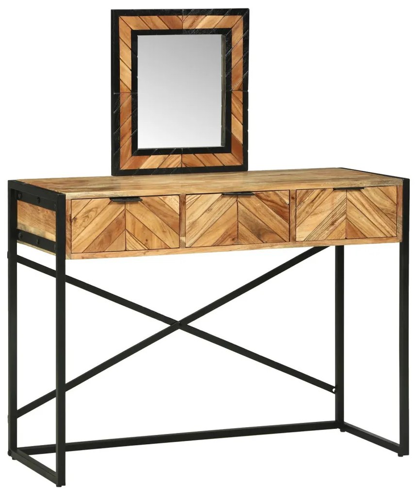 öltözködő asztal tükörrel 100x40x120 cm Tömörfa akácból