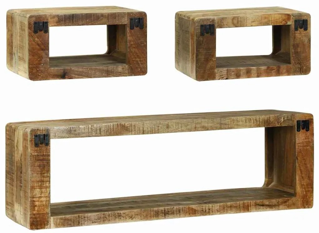 TV szekrény szett 3 pcs Barna 100 x 30 x 32 cm Tömör mangófa