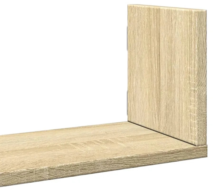 3 db sonoma tölgy színű szerelt fa fali polc 58 x 18 x 18 cm