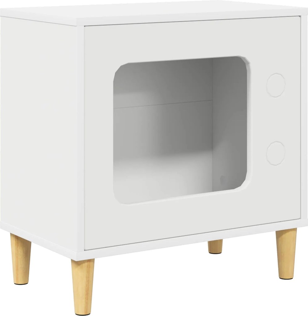vidaXL Macska Ház Fehér 51 x 30 x 52 cm Faanyag