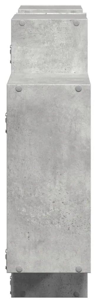 betonszürke szerelt fa fali polc 159 x 18 x 65 cm