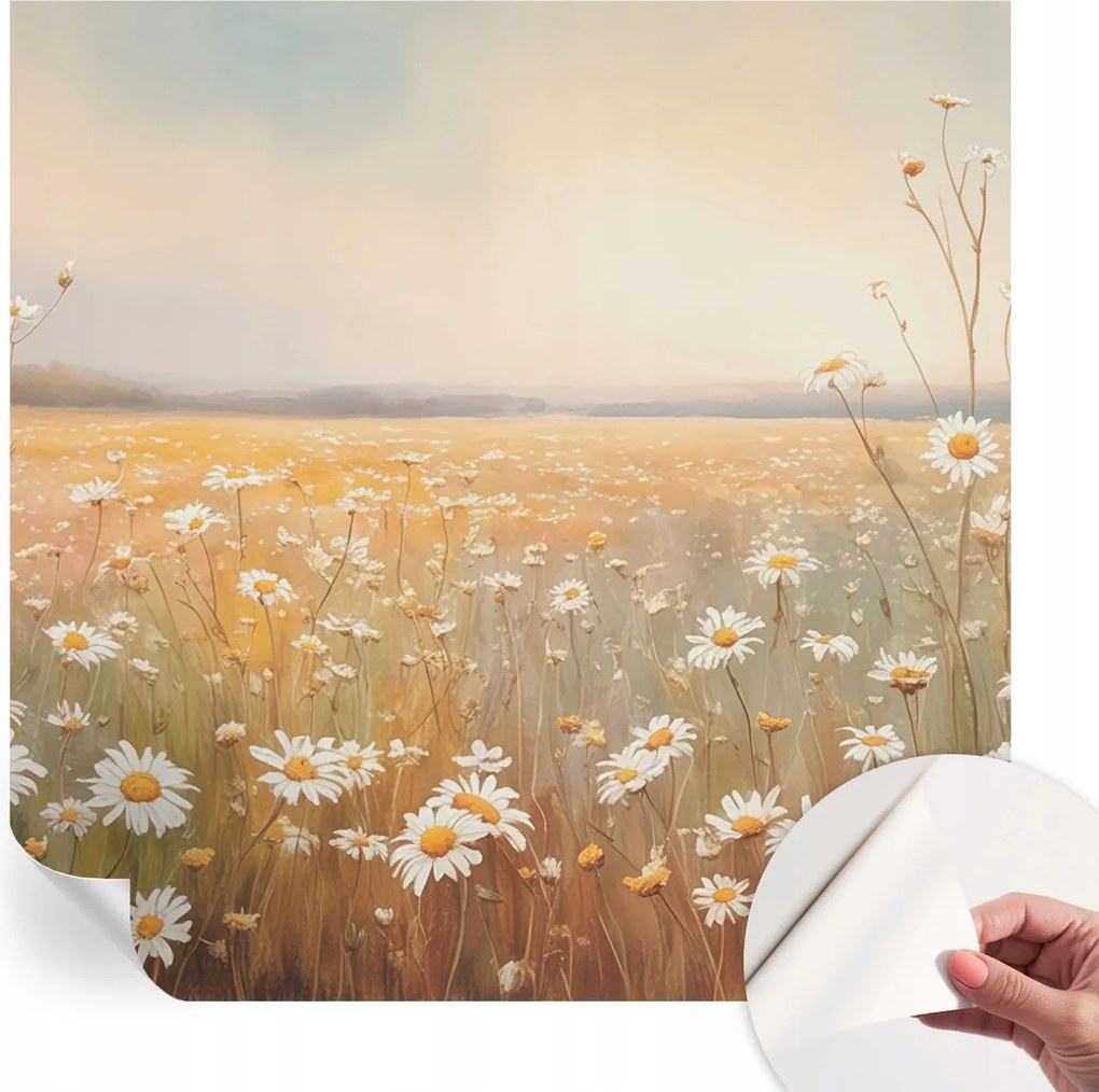 Öntapadós tapéta Divatos 3D fali ragasztóval Virágos rét 250x250 cm