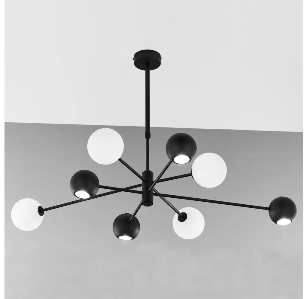 Jupiter Jupiter 1998 - Csillár rúdon MOKA 4xGU10/10W/230V + 4xG9/10W/230V fekete/fehér 10701998