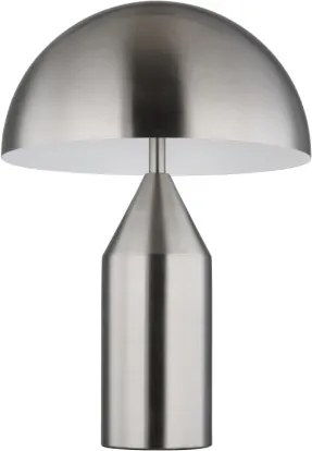 Globo 21030N Asztali lámpa, matt nikkel színű fém, matt fehér, fekete PVC kábel, billenőkapcsoló a kábelen, ø: 280mm, M: 390mm, kábelhossz 1500mm, 2x E27 40W 230V izzók nélkül