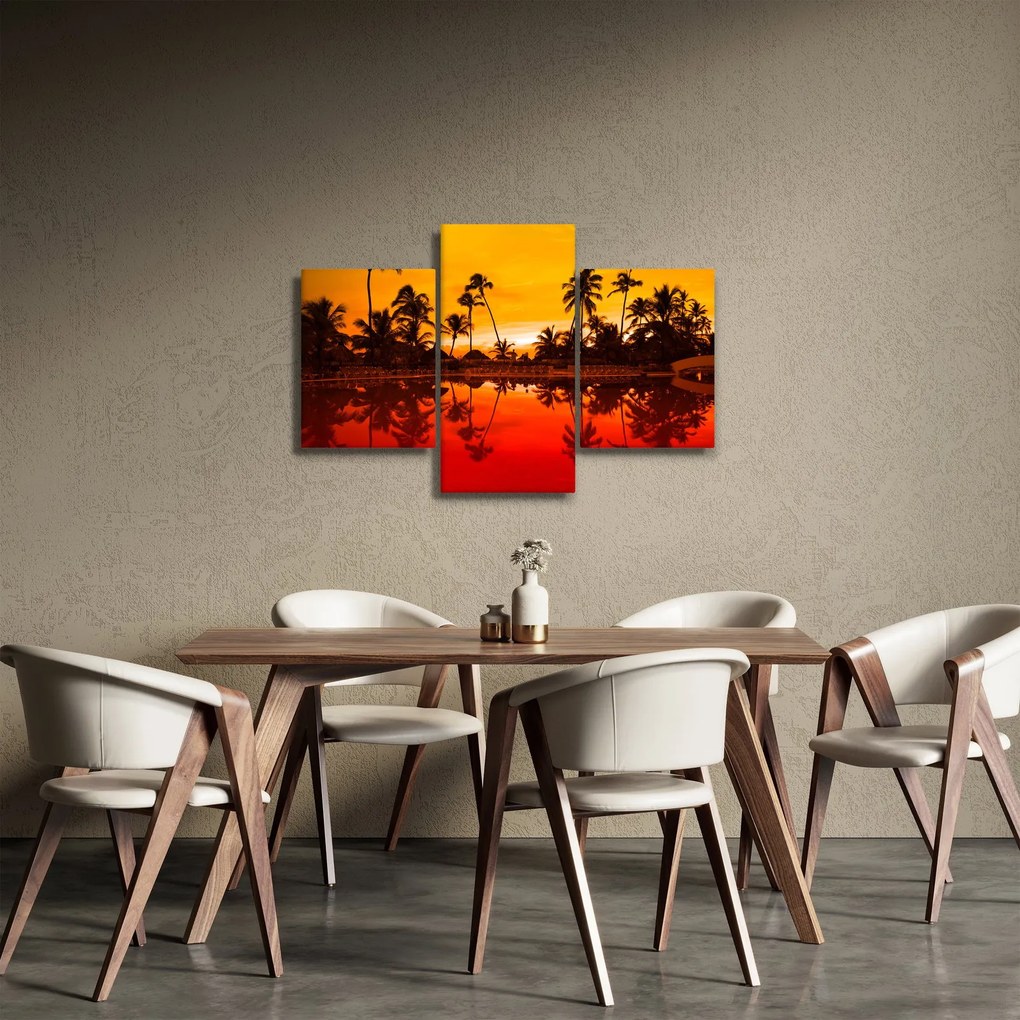 Kép - naplemente az üdülőhely felett (90x60 cm)