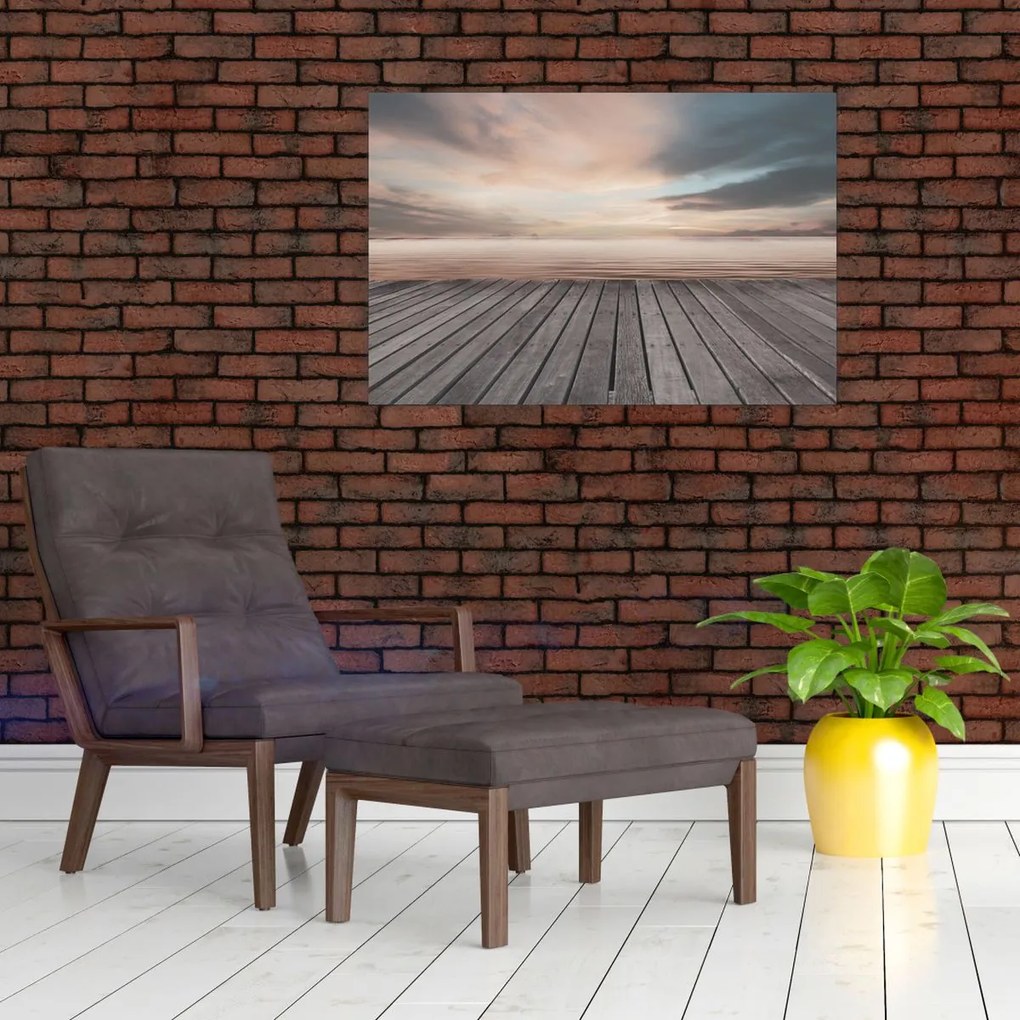 Kép - Móló naplementében (90x60 cm)