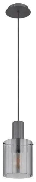 Globo 15904HS - Csillár zsinóron TULIVAR 1xE27/40W/230V átm. 18 cm szürke