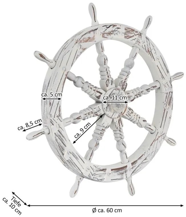 GARTHEN Fa rusztikus kormány 60 cm