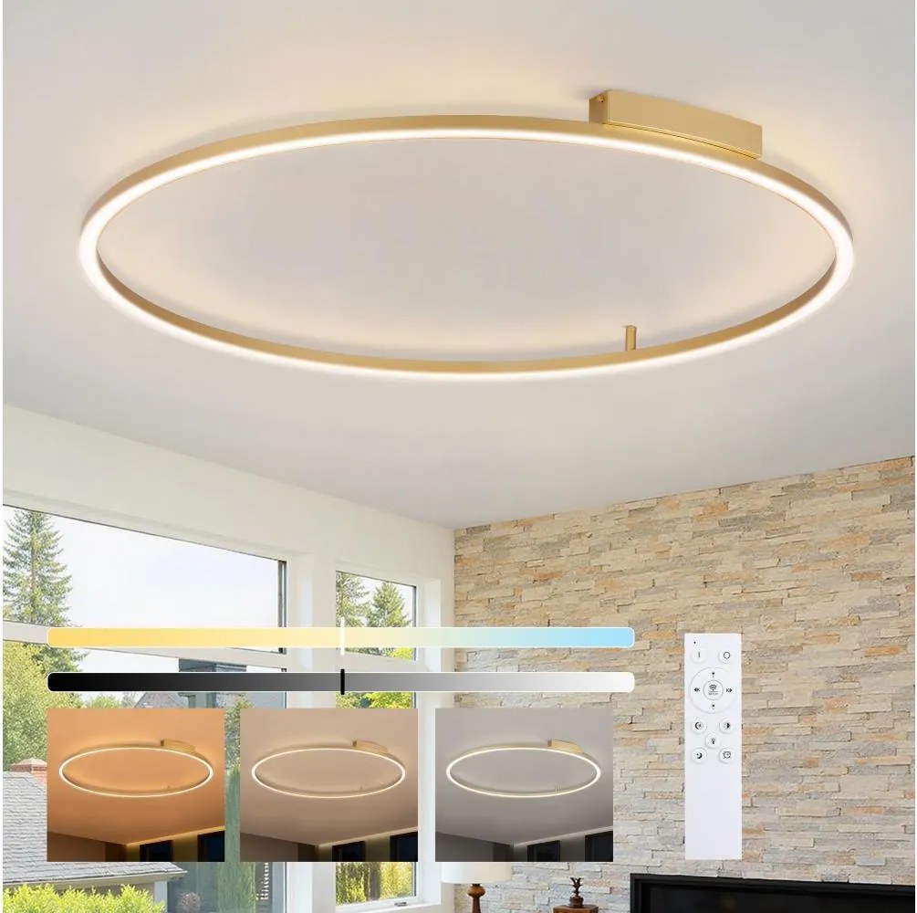 Brilagi - Dimmelhető LED lámpatest PORTOFINO LED/85W/230V Ø 120 cm arany + távirányító