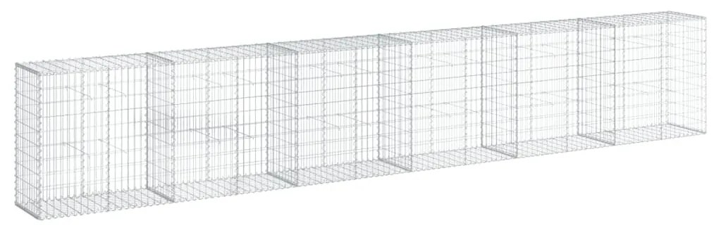 horganyzott vas gabion kosár fedéllel 600 x 50 x 100 cm