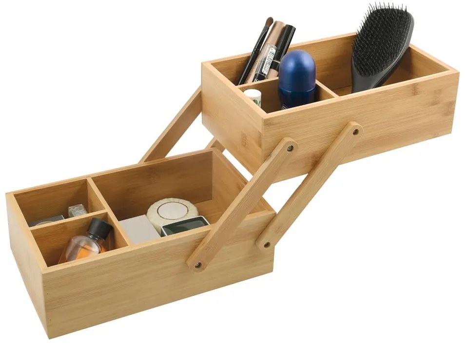 Natúr színű bambusz fürdőszobai rendszerező kozmetikumokhoz Isalys – MSV