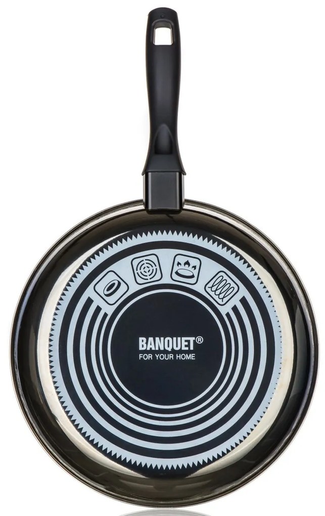 Banquet METALLIC Black 28 cm-es smaltált serpenyő,tapadásmentes felülettel, 28 cm