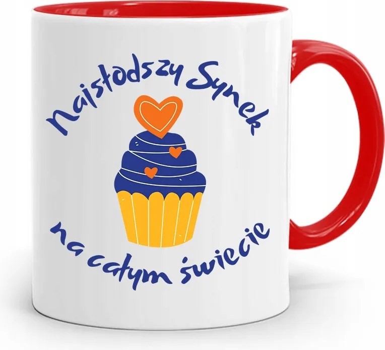 Piros Bögre Ajándék Fiúnak Legédesebb Kisfiú nyomott mintával